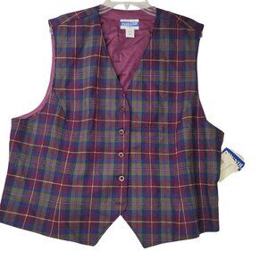 Vintage Deadstock Pendleton Plus Size 20W Womens Wool Plaid Vest